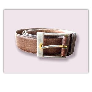 YSL Belt Brown Leather Yves Saint Laurent